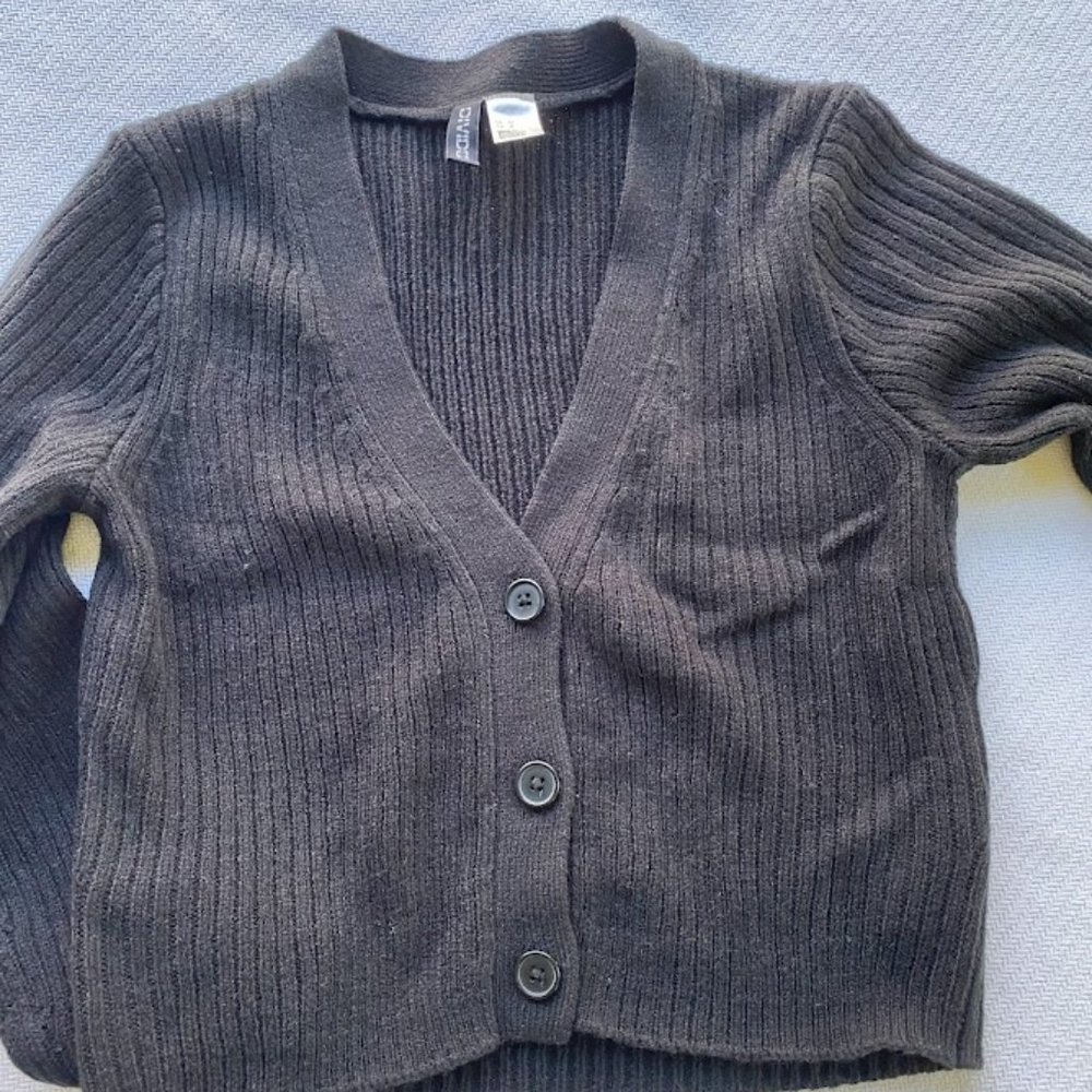 Black Cropped Cardigan